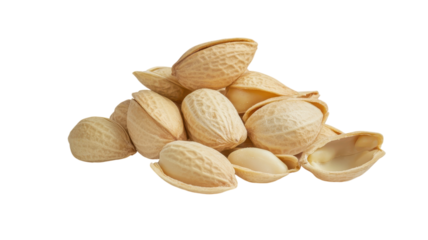 A handful of roasted peanuts in their shells, ideal for snacking, party ideas, or culinary inspiration depicting rustic and casual dining experiences..