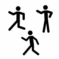 a set of human figures in different poses, a sketch, a flat  illustration on a white background, a group of people