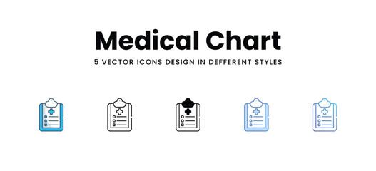 Medical Chart icons in different style vector stock illustration