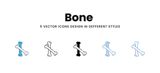 Bone icons in different style vector stock illustration