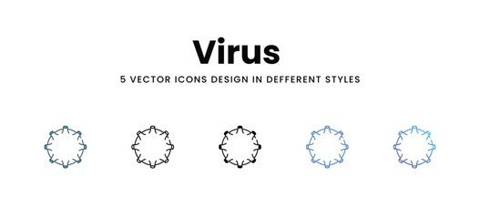 Virus icons in different style vector stock illustration