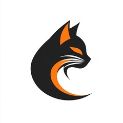 Obraz premium Cat logo logotype, symbol icon design, isolated on white background