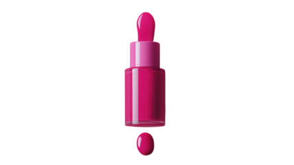 A Vibrant Hot Pink Nail Polish Bottle Perfect for Girly Manicure Sessions and Beauty Advertising Campaigns.