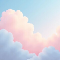 Fototapeta premium Sueños de algodón Un cielo suave como la brisa de la mañana 