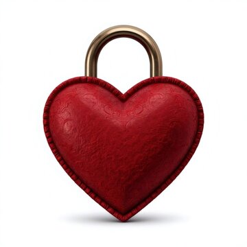 El candado en forma de coraz&oacute;n rojo que simboliza la seguridad y el amor eterno
