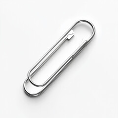 shiny paper clip isolated on white background, perfect for organization