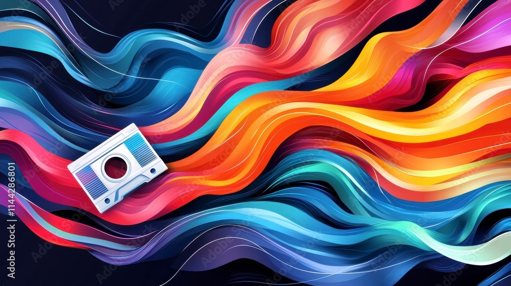 Poster dynamic color flow abstract design digital art vibrant environment artistic viewpoint expression of 