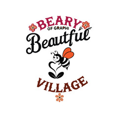 A handwriting typography design text very beautiful village