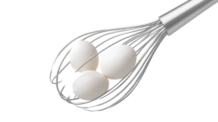 High-Quality Kitchen Whisk with Egg Whites Perfect for Culinary Creations and Baking Needs.