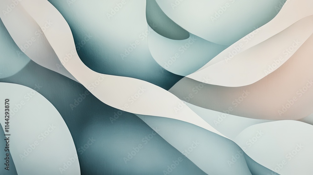 Poster abstract wave pattern in soft earth tones and gentle curves