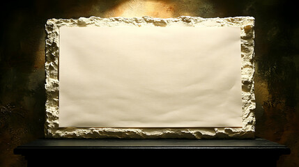 Blank canvas framed by textured edges for creativity.