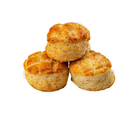Whole wheat scones with diamond pattern