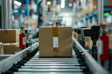 Obraz premium High speed automatic packing machine for food products advanced technology.