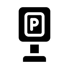 parking sign glyph icon