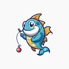 The Fishing Lure Graphic Design. Vector Hand Drawn Illustration Isolated On Transparent Background