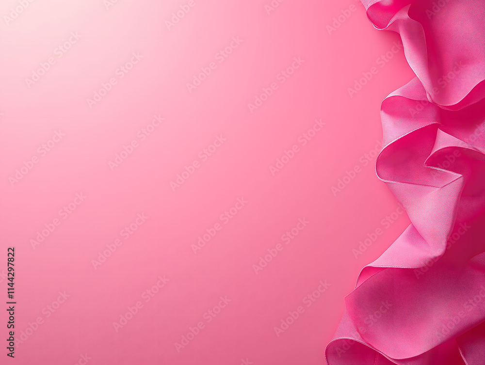 Poster pink ribbon with copy space background - feminine and soft design for custom text