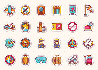 Adorable Airport Icons for Travel Adventures