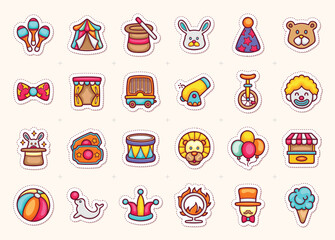 Playful Circus Icons for Fun Creations
