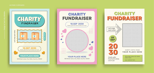 Volunteer community flyer template set 