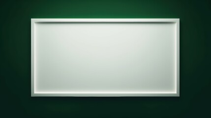Minimalist White Frame with Light Gray Mat on a Deep Green Wall, Art Exhibition Template