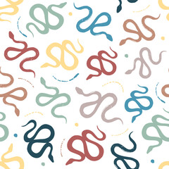 Seamless pattern with snakes. Vector background.