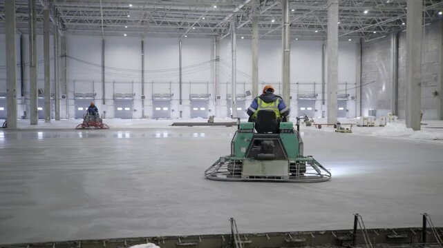 The installation of Industrial Concrete Flooring is currently in progress at the site. Clip