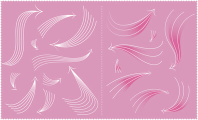 Obraz premium 繊細な線の上品な色々な矢印(Various elegant arrows with delicate lines)