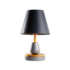 This image features a modern table lamp with a sleek, minimalist design. The lamp has a gray and yellow color scheme, perfect for contemporary decor.