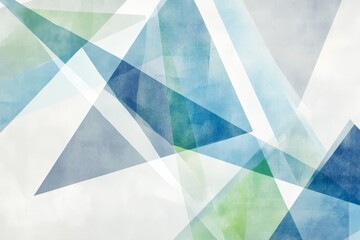Abstract Blue and Green Geometric Background - Watercolor Triangles for Modern Art, Design, and Creative Projects