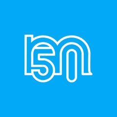 the logo consists of the letter m and number 51 combined. Outline and elegant.