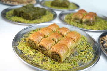 Turkish Baklava Selection: Pistachio and Walnut Varieties