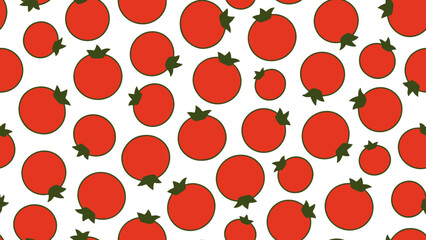 Seamless vector pattern with tomatoes. 