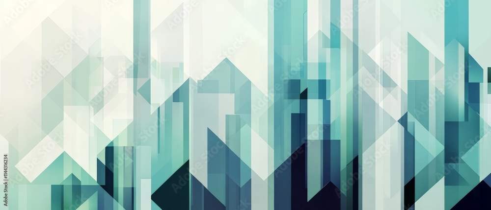 Poster abstract geometric background with gradient triangles and lines in cool tones for modern designs, we