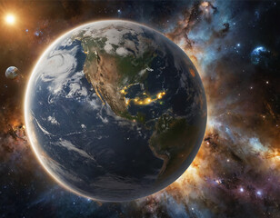 Earth in a beautiful solar system