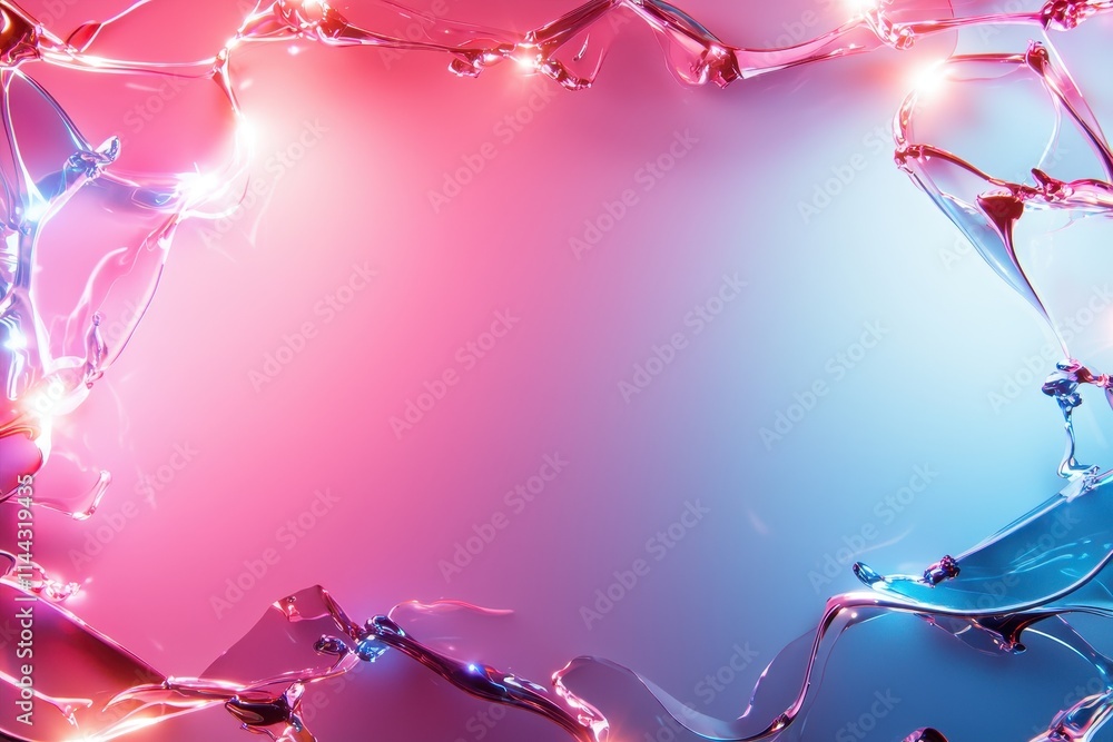 Poster abstract colorful frame with light and transparency effects