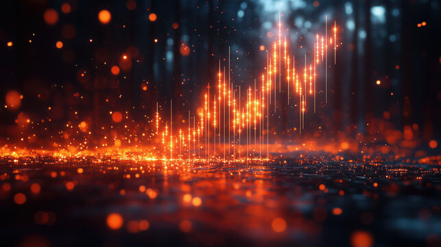 Concepto indicadores de rendimiento, gr&aacute;fica de an&aacute;lisis de datos, marcadores del ritmo subidas y bajadas, fondo de inversi&oacute;n valores, tendencia, mercados