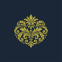 golden decorative elements. Vintage decor floral collection.