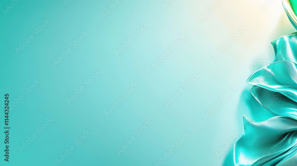 Poster elegant turquoise fabric texture with smooth wave design
