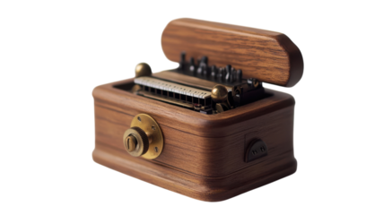 Charming Mini Music Box with Hand Crank Mechanism Perfect for Unique Gifts and Nostalgic Decor.