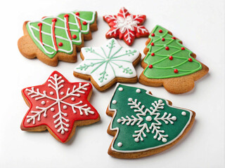 A colorful assortment of festive gingerbread cookies, perfect for holiday baking and decorating