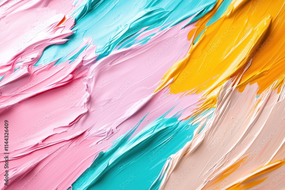Poster vibrant abstract colorful paint textures on canvas background