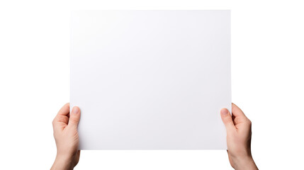 Hand holding blank book & hard cover mockup Isolated on transparent background, clippig path