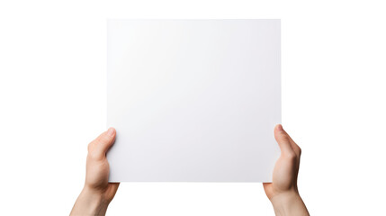Hand holding blank book & hard cover mockup Isolated on transparent background, clippig path