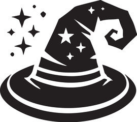 Wizard Hat Silhouette Vector Illustration Icon - Magical Design Element

