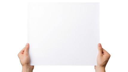 Hand holding blank book & hard cover mockup Isolated on transparent background, clippig path