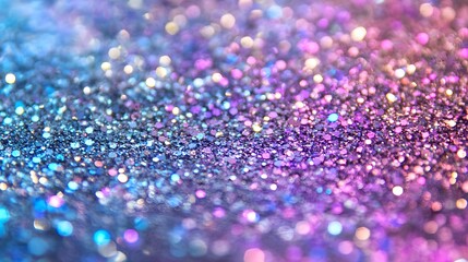 Subtle abstract glitter lights background in silver, purple, and blue