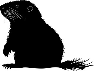 A sleek silhouette illustration of a rodent, showcasing its distinctive features and playful demeanor, perfect for nature-themed designs.