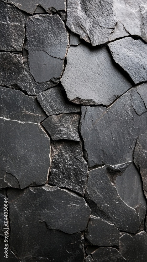Poster dark stone wall with rough texture creating a dramatic and elegant background