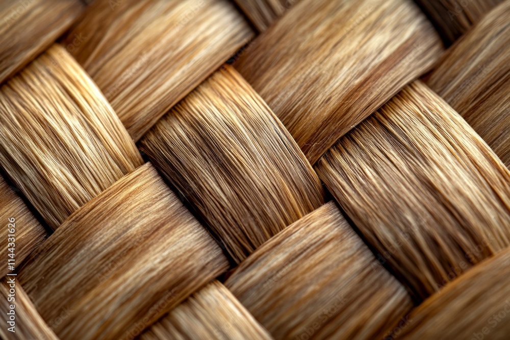 Poster close-up view of interwoven strands forming an intricate woven pattern, showcasing texture and craft