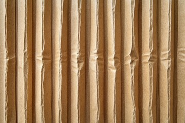 Corrugated cardboard forms a textured vertical pattern, with light and shadow enhancing the ridges and grooves